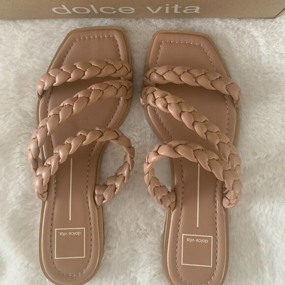 Dolce Vita Iman Braided Slide Sandals in Beige Size 8.5 NWT - Picture 6 of 7